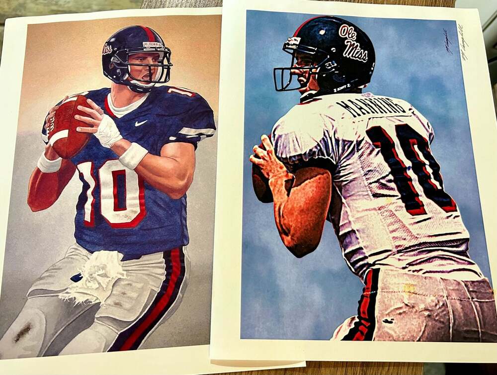 Eli Manning Ole Miss Rebels Art Print (Lot of 2)